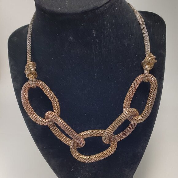 Brown Multi-Strand Hoop Necklace – 20" Bold Statement Women’s Fashion Jewelry - Picture 3 of 9